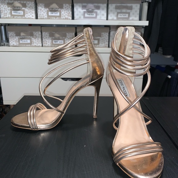 Steve Madden Shoes - Steve Madden rose gold stiletto sandals